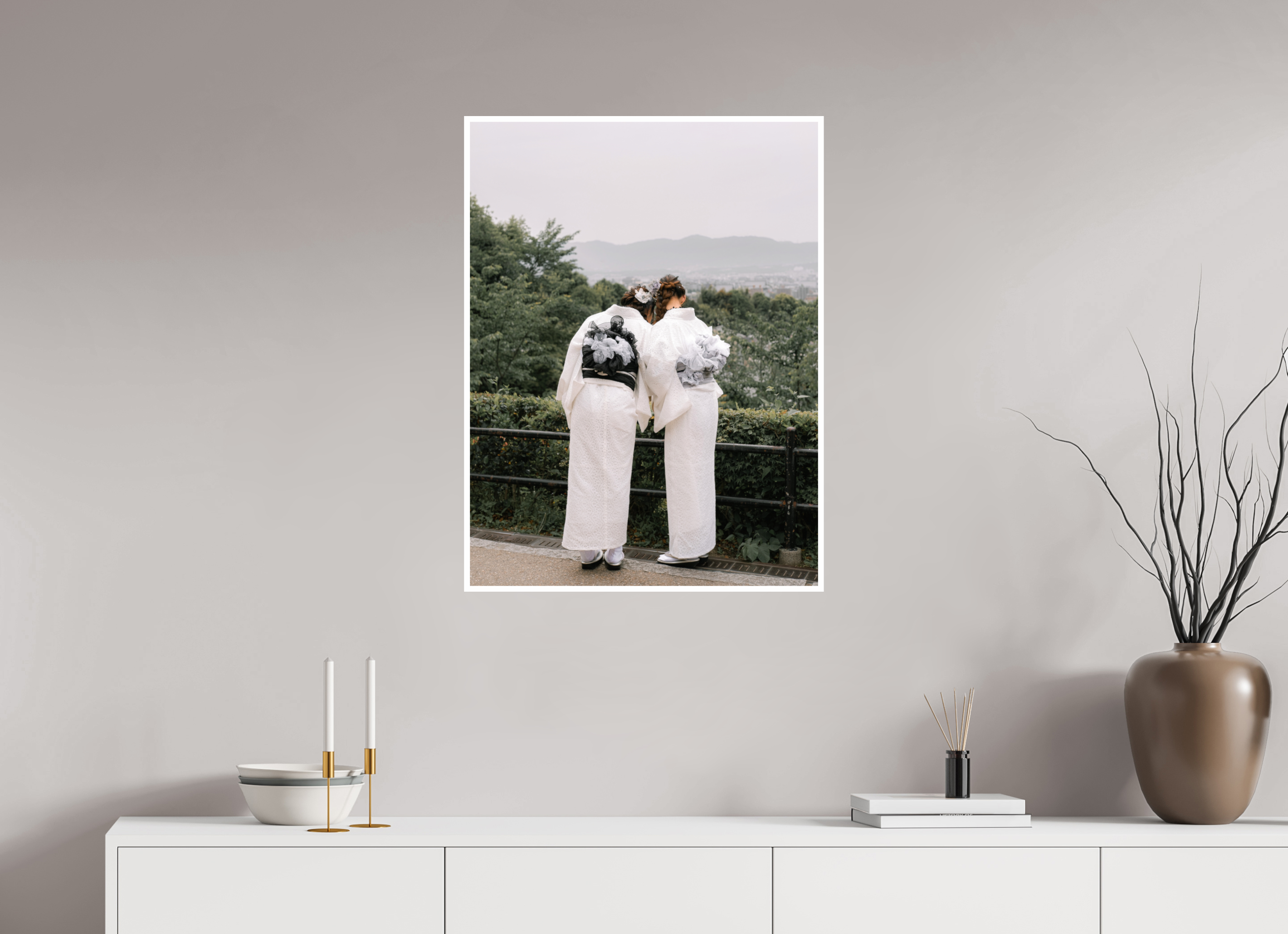 60 x 80 cm, White Border Kyoto Twin